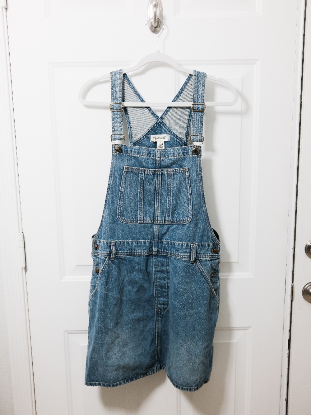 NWT Madewell Boxy Mini Denim Skirtall In Billings Wash Medium Blue Size XL